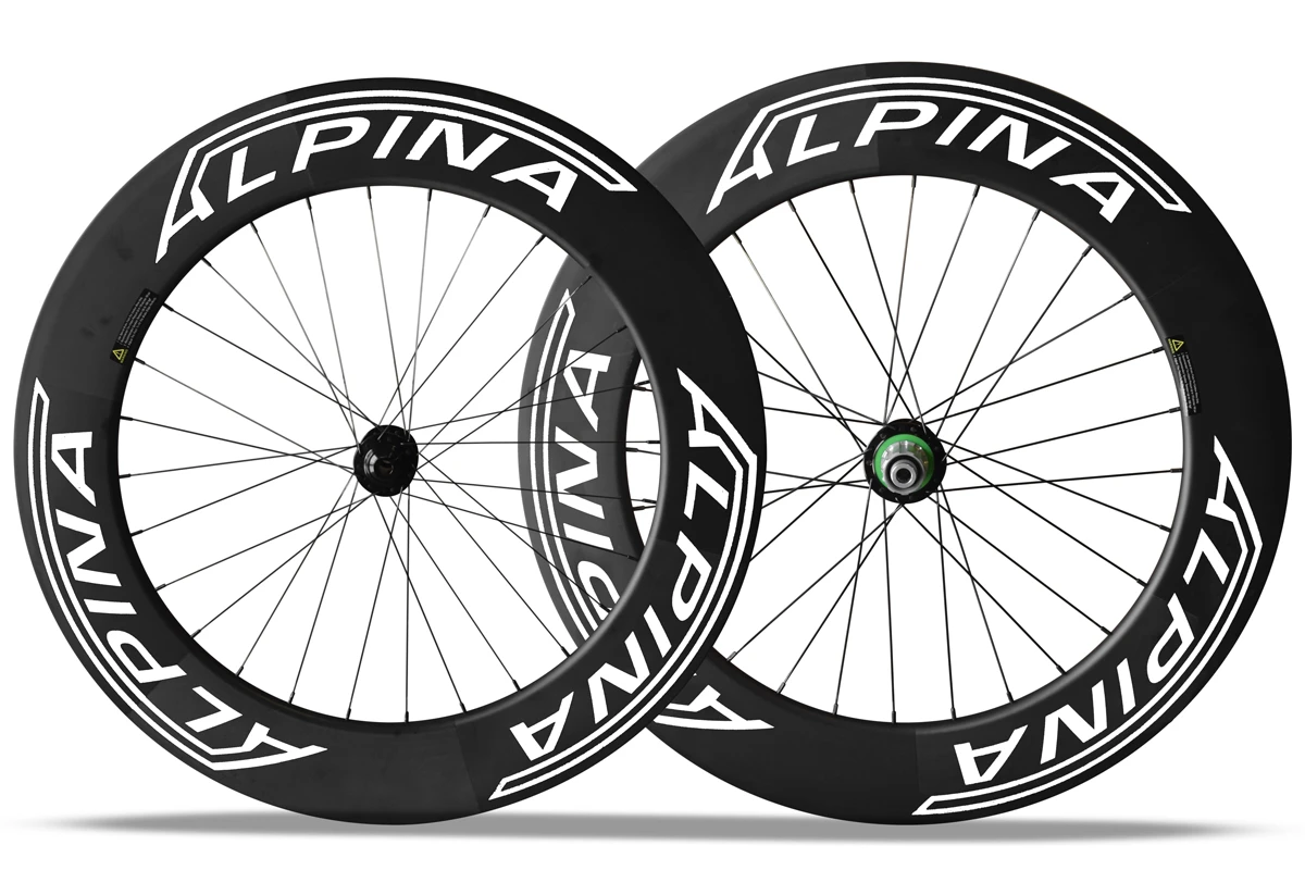 Alpina A8D 80mm Carbon Disc Brake Road Wheelset (White) Alpina A8D 80mm Carbon Disc Brake Road Wheelset (White) -DOLAN BIKES COMPONENTS Alpina A8D 80mm White 2