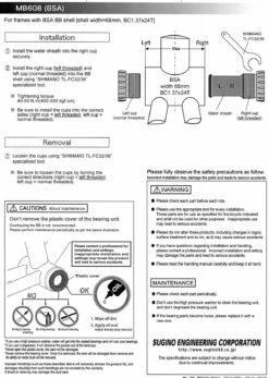 Sugino MB-608 Steel Bottom Bracket -DOLAN BIKES COMPONENTS Sugino MB 608 Steel Bottom Bracket2